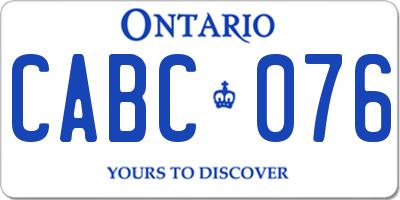 ON license plate CABC076