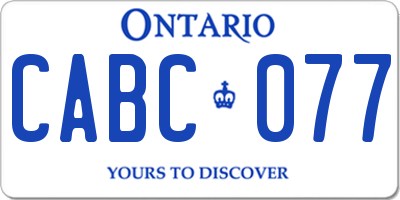 ON license plate CABC077