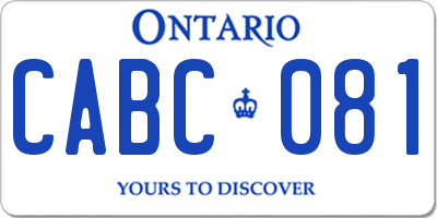 ON license plate CABC081