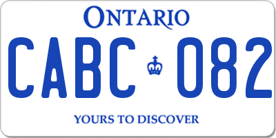 ON license plate CABC082