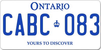 ON license plate CABC083