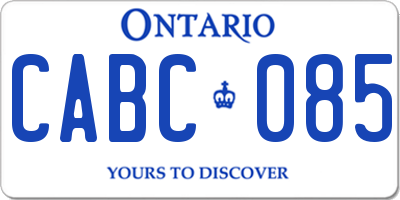 ON license plate CABC085