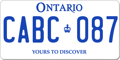 ON license plate CABC087