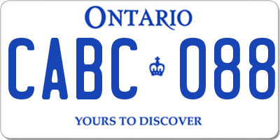 ON license plate CABC088