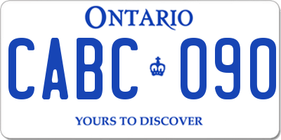 ON license plate CABC090