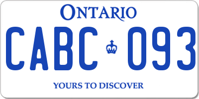 ON license plate CABC093