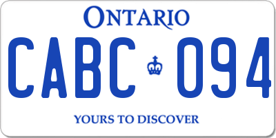 ON license plate CABC094