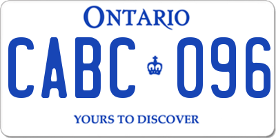 ON license plate CABC096