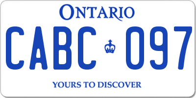 ON license plate CABC097