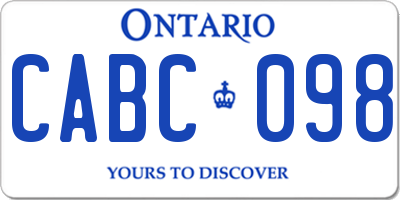 ON license plate CABC098