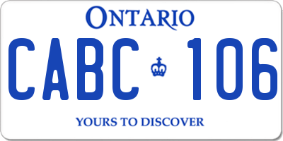 ON license plate CABC106