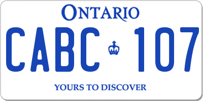 ON license plate CABC107