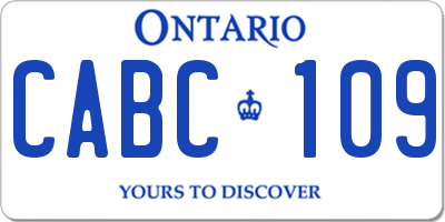 ON license plate CABC109