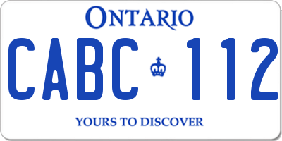 ON license plate CABC112