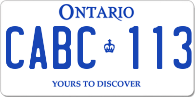 ON license plate CABC113