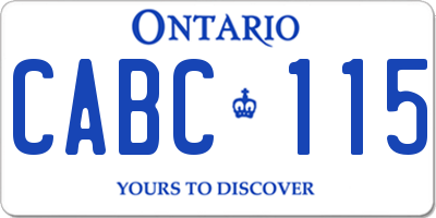 ON license plate CABC115