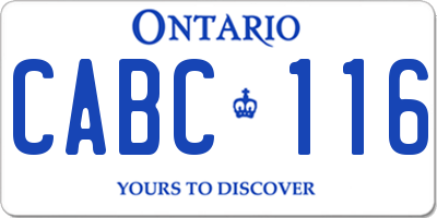 ON license plate CABC116