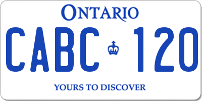 ON license plate CABC120