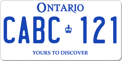 ON license plate CABC121