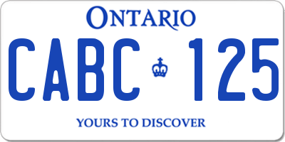 ON license plate CABC125