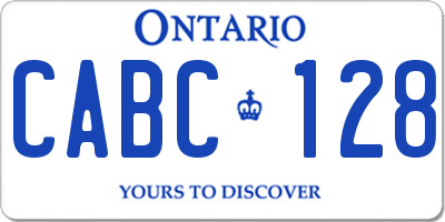 ON license plate CABC128