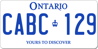 ON license plate CABC129