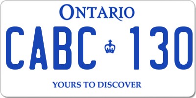 ON license plate CABC130