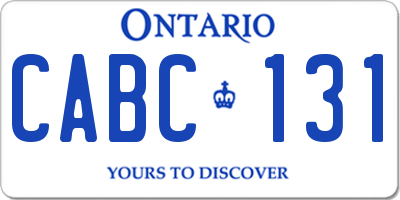 ON license plate CABC131