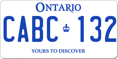 ON license plate CABC132