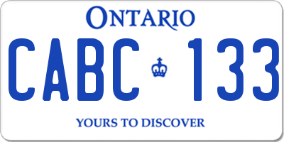 ON license plate CABC133