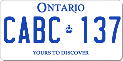 ON license plate CABC137