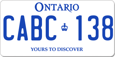 ON license plate CABC138