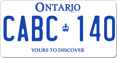 ON license plate CABC140