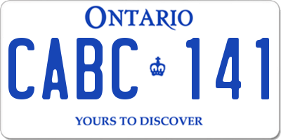 ON license plate CABC141