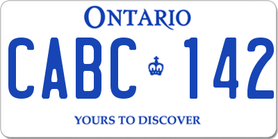 ON license plate CABC142