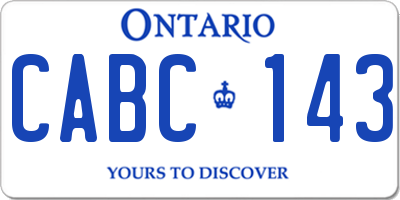 ON license plate CABC143