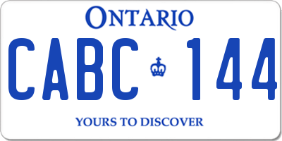 ON license plate CABC144