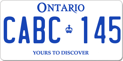 ON license plate CABC145