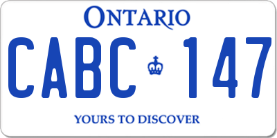 ON license plate CABC147