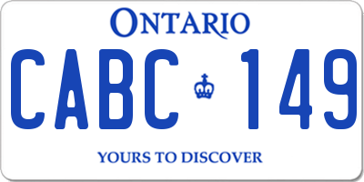 ON license plate CABC149