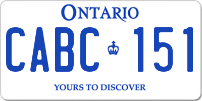 ON license plate CABC151