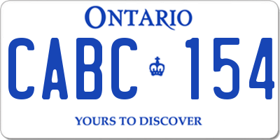 ON license plate CABC154