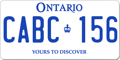 ON license plate CABC156