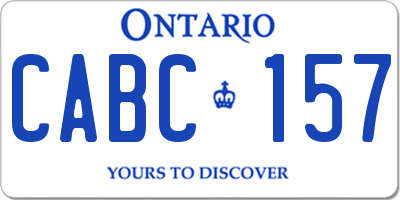 ON license plate CABC157