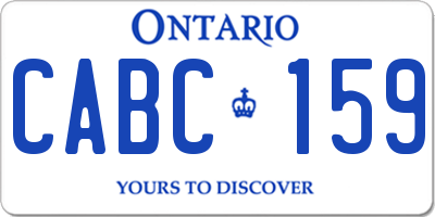 ON license plate CABC159