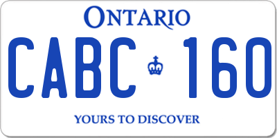 ON license plate CABC160