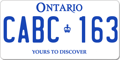 ON license plate CABC163