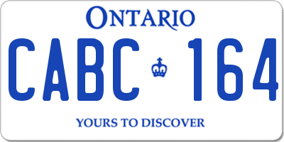 ON license plate CABC164