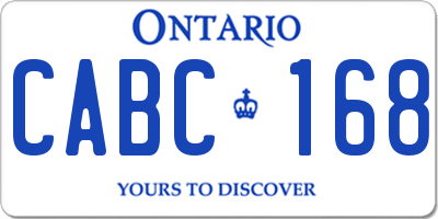 ON license plate CABC168