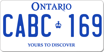 ON license plate CABC169